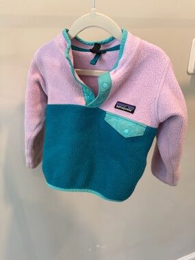 Patagonia Kids Fleece Pullover - Lavender & Teal Trim